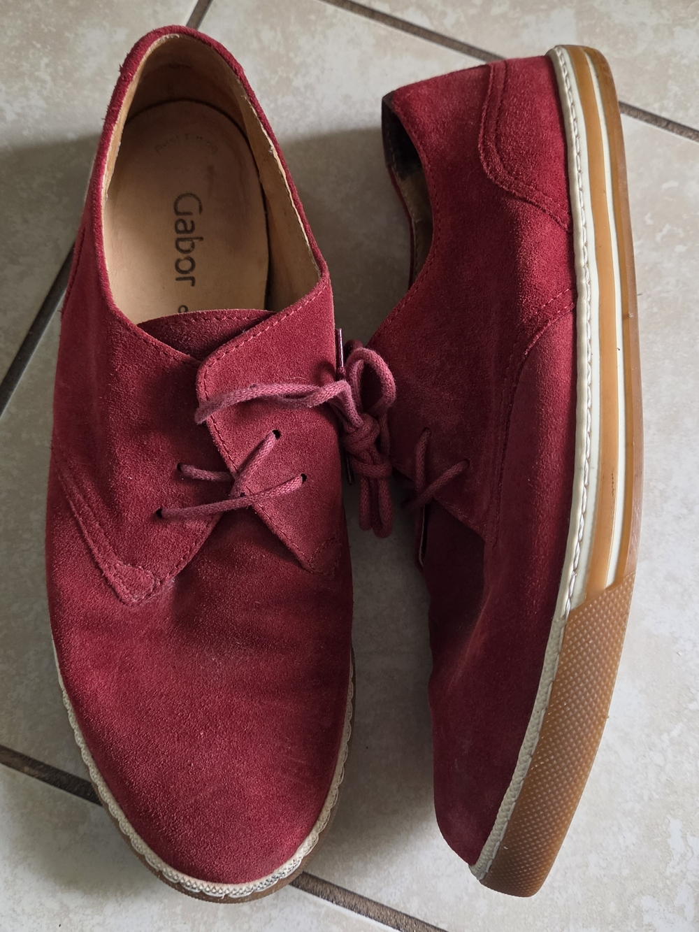 Gabor Red Lace-Up Shoes